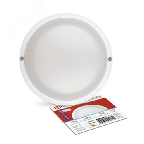 Изображение товара Светильник светодиодный герметичный СПП ОAД-1065-КРУГ 10 Вт 6500K 900 Лм с оптико-акустическим датчиком IP65 140мм IN HOME (шт)