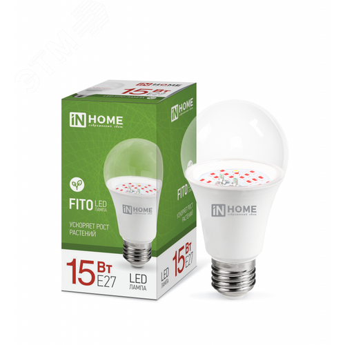 Изображение товара Лампа светодиодная LEDA60ФИТО 15Вт 230В Е27 (шт)