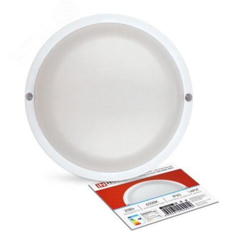 Изображение товара Светильник светодиодный герметичный СПП 2065-КРУГ 20Вт 6500К 1800 Лм IP65 155мм IN HOME (шт)