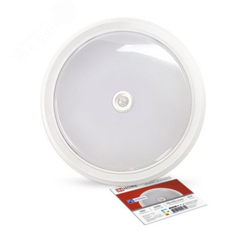 Изображение товара Светильник светодиодный СПБ-2Д-КРУГ 20Вт 4000К 1400Лм 250мм с настраиваемым датчиком белый IN HOME (шт)