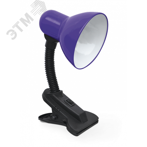 Изображение товара Светильник настольный под лампу на прищепке СНП 21Ф-E27 230 В ФИОЛЕТОВЫЙ (с подвесом) IN HOME (шт)