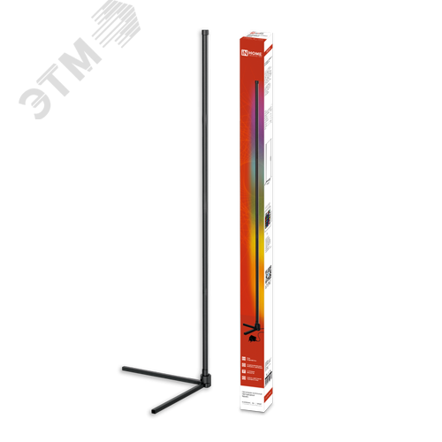 Изображение товара Светильник напольный светодиодный ТСО 01Ч 8Вт 200Лм RGB, с пультом ДУ, с адаптером ЧЕРНЫЙ IN HOME (шт)