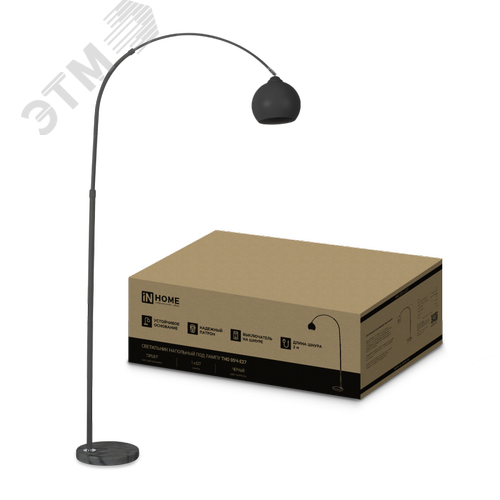 Изображение товара Светильник напольный под лампу ТНО 05-Е27Ч 230В черный плафон, черный корпус IN HOME (шт)