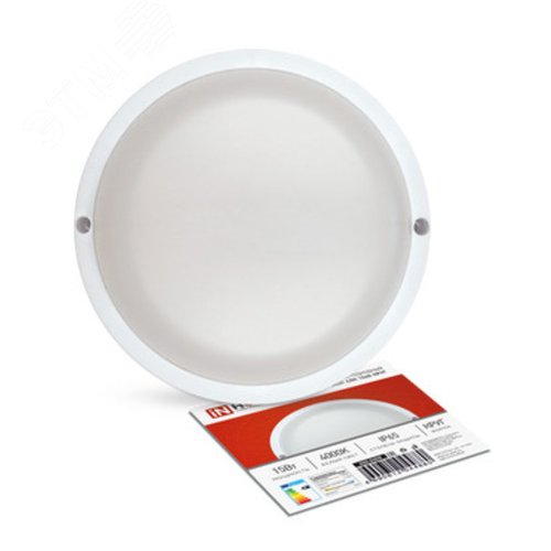 Светильник светодиодный герметичный СПП 1540-КРУГ 15Вт 4000К 1350 Лм IP65 140мм IN HOME - фото 1