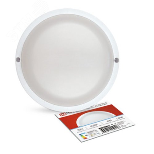 Изображение товара Светильник светодиодный герметичный СПП 25465-КРУГ 25Вт 6500К 2250Лм IP65 175мм IN HOME (шт)