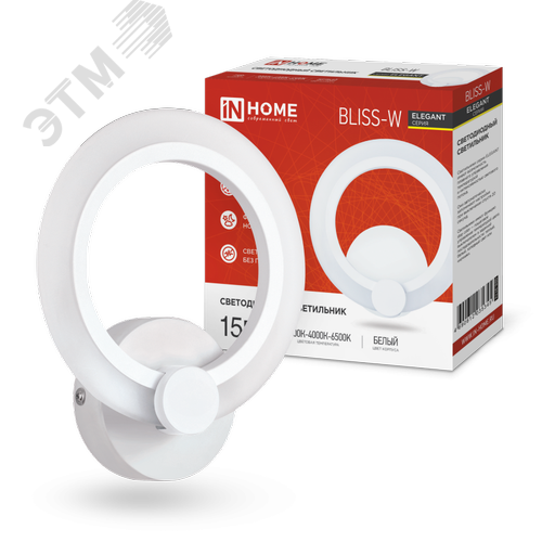 Светильник светодиодный ELEGANT BLISS-W 15Вт 230В 3000-6500K 1200Лм STEP COLOR белый IN HOME - фото 1