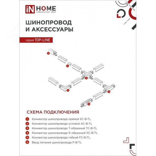 Светильник трековый светодиодный TR-08-TL 25Вт 6000К 2500Лм IP40 36 градусов белый серии TOP-LINE IN HOME - фото 2