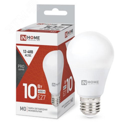 Изображение товара Лампа светодиодная низковольтная LED-MO-PRO 10Вт 12-48В Е27 4000К 900Лм IN HOME (шт)