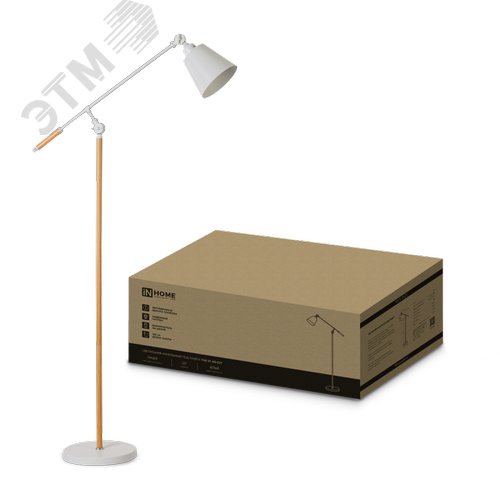 Изображение товара Светильник напольный под лампу ТНО 01К-Е27Б 230В белый плафон, белый корпус IN HOME (шт)