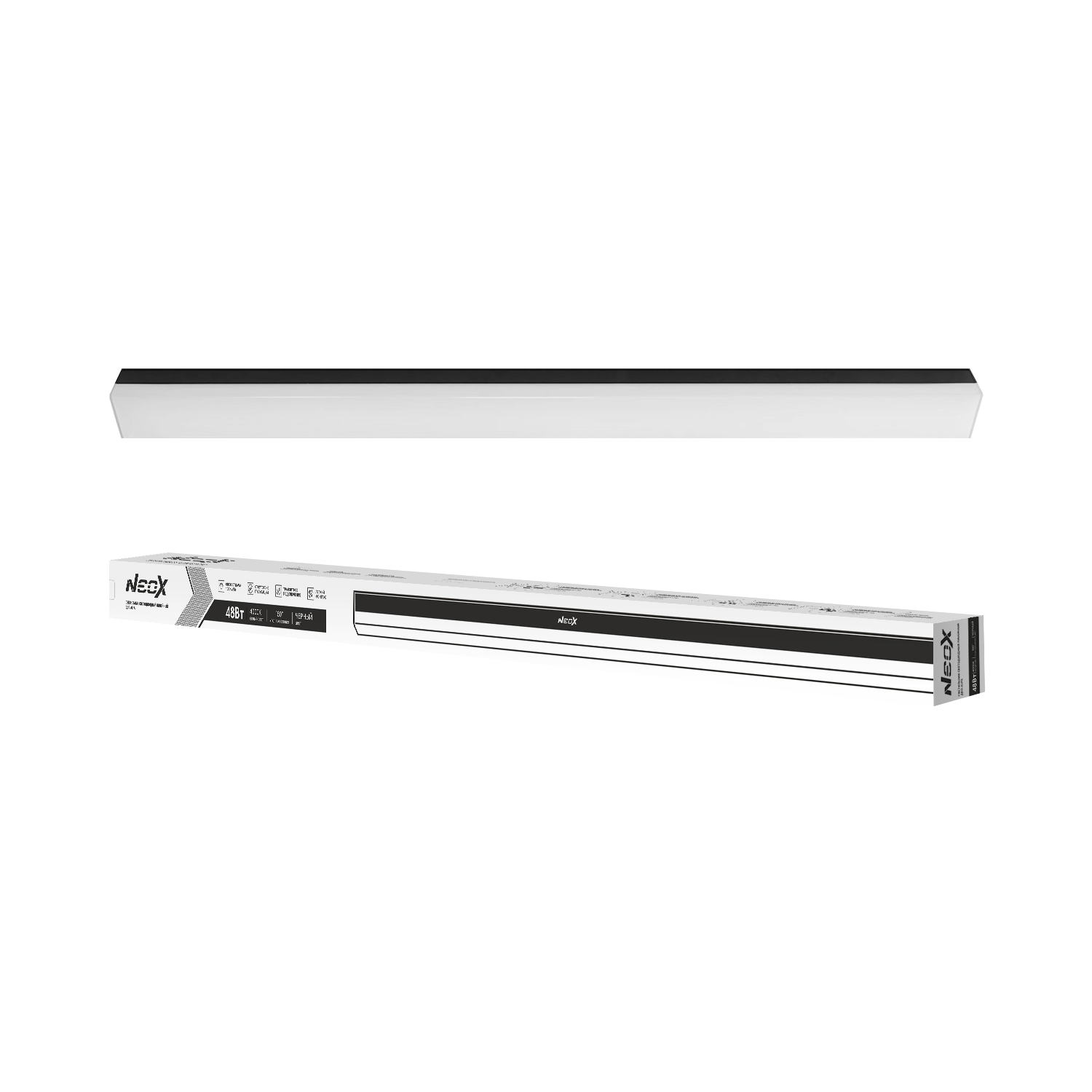 Светильник светодиодный ДБО-ALFA 48Вт 230В 160гр 4000К 4800Лм 100лм/Вт черный IP40