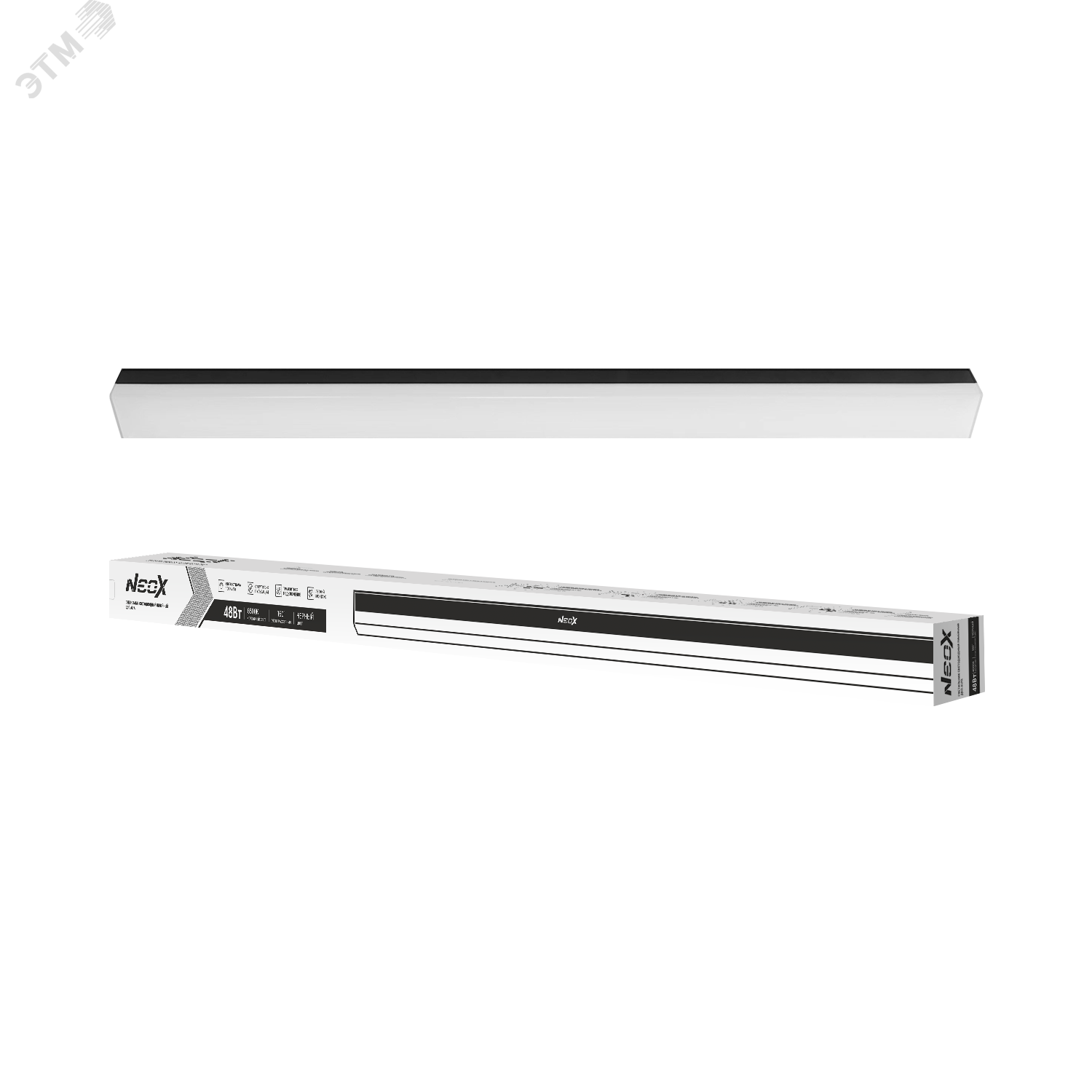 Изображение товара Светильник светодиодный ДБО-ALFA 48Вт 230В 160гр 6500К 4800Лм 100лм/Вт черный IP40 (шт)