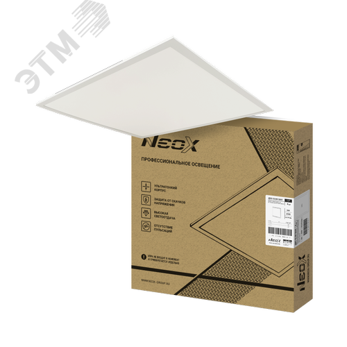 Изображение товара Панель светодиодная ультратонкая ДВО-SLIM 3665 36Вт 6500К без ЭПРА IP40 595х595х8,5мм NEOX (шт)
