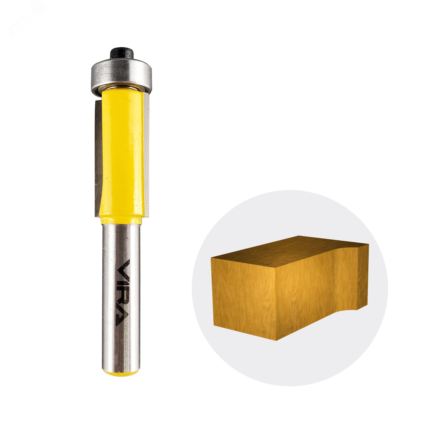 Изображение товара Фреза кромочная прямая обгонная с нижним подшипником 12.7 х 25 мм хвостовик 8 мм (шт)