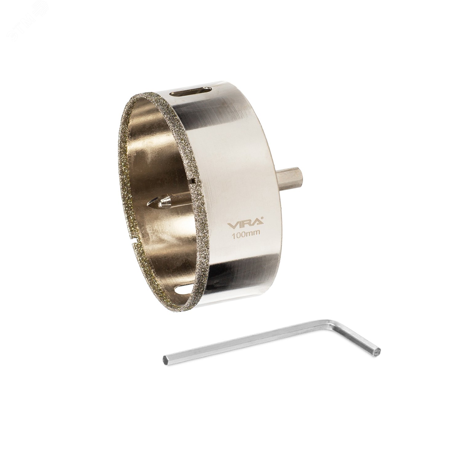 Изображение товара Коронка алмазная 100 мм по керамограниту и керамике трехгранный хвостовик (шт)