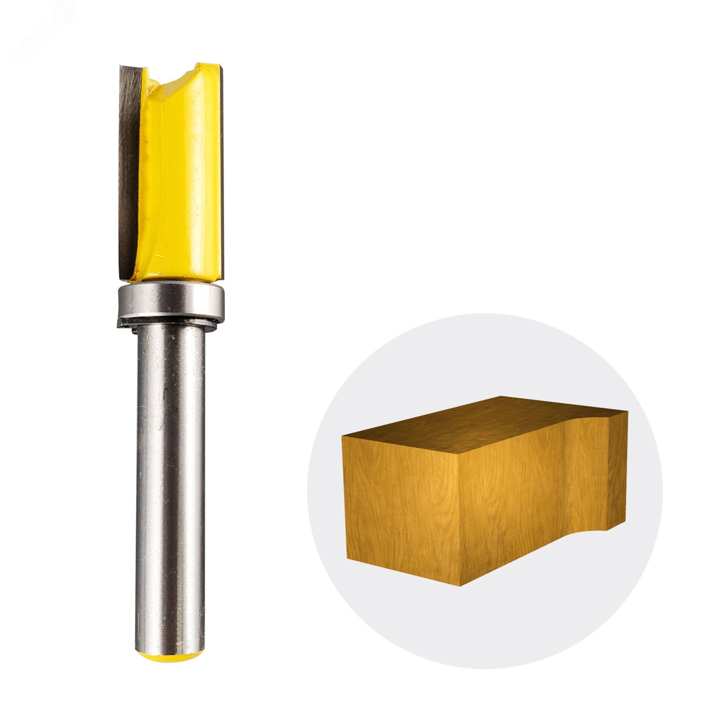 Изображение товара Фреза кромочная прямая обгонная с верхним подшипником 12.7 х 25 мм хвостовик 8 мм (шт)