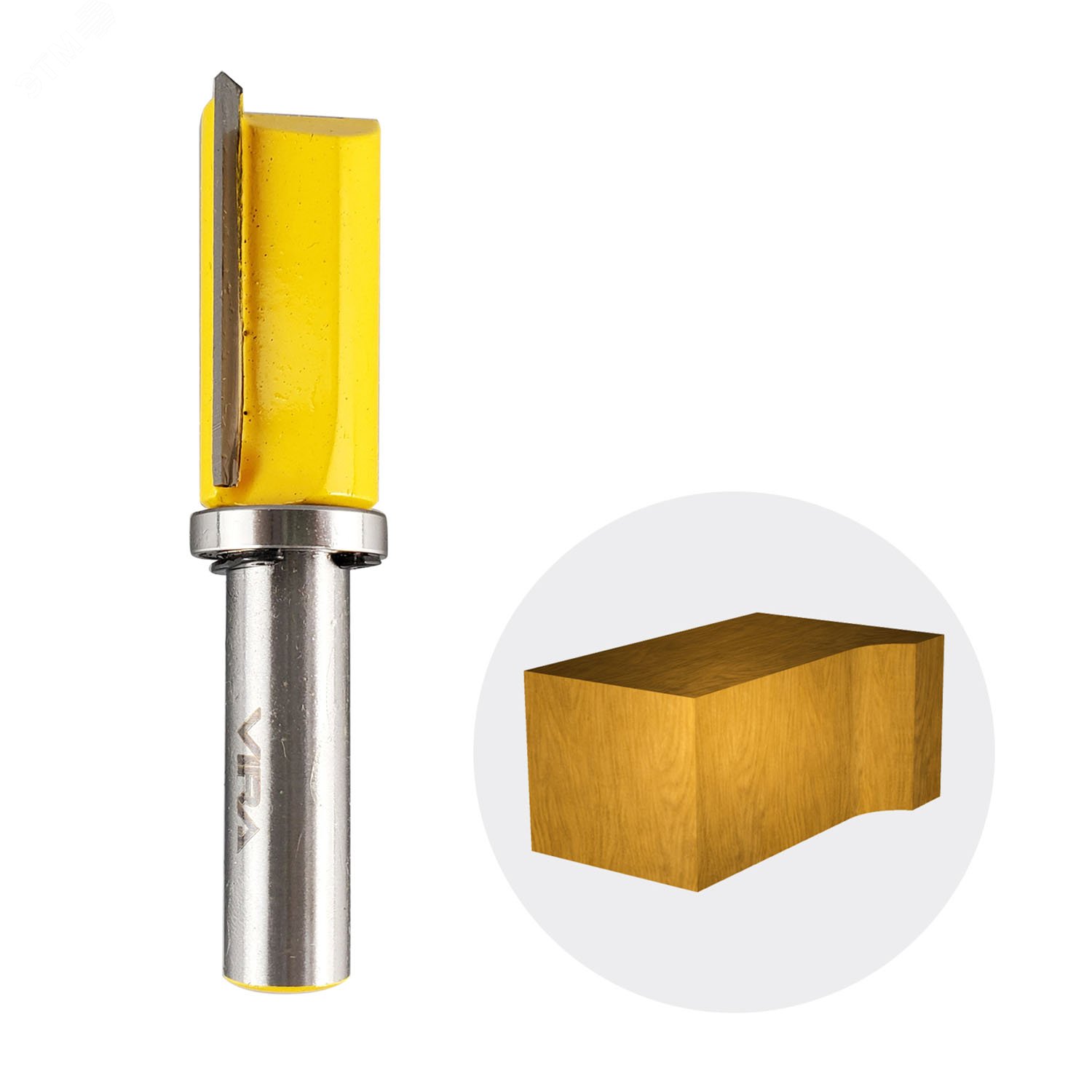 Изображение товара Фреза кромочная прямая обгонная с верхним подшипником 19 х 38 мм хвостовик 12 мм (шт)