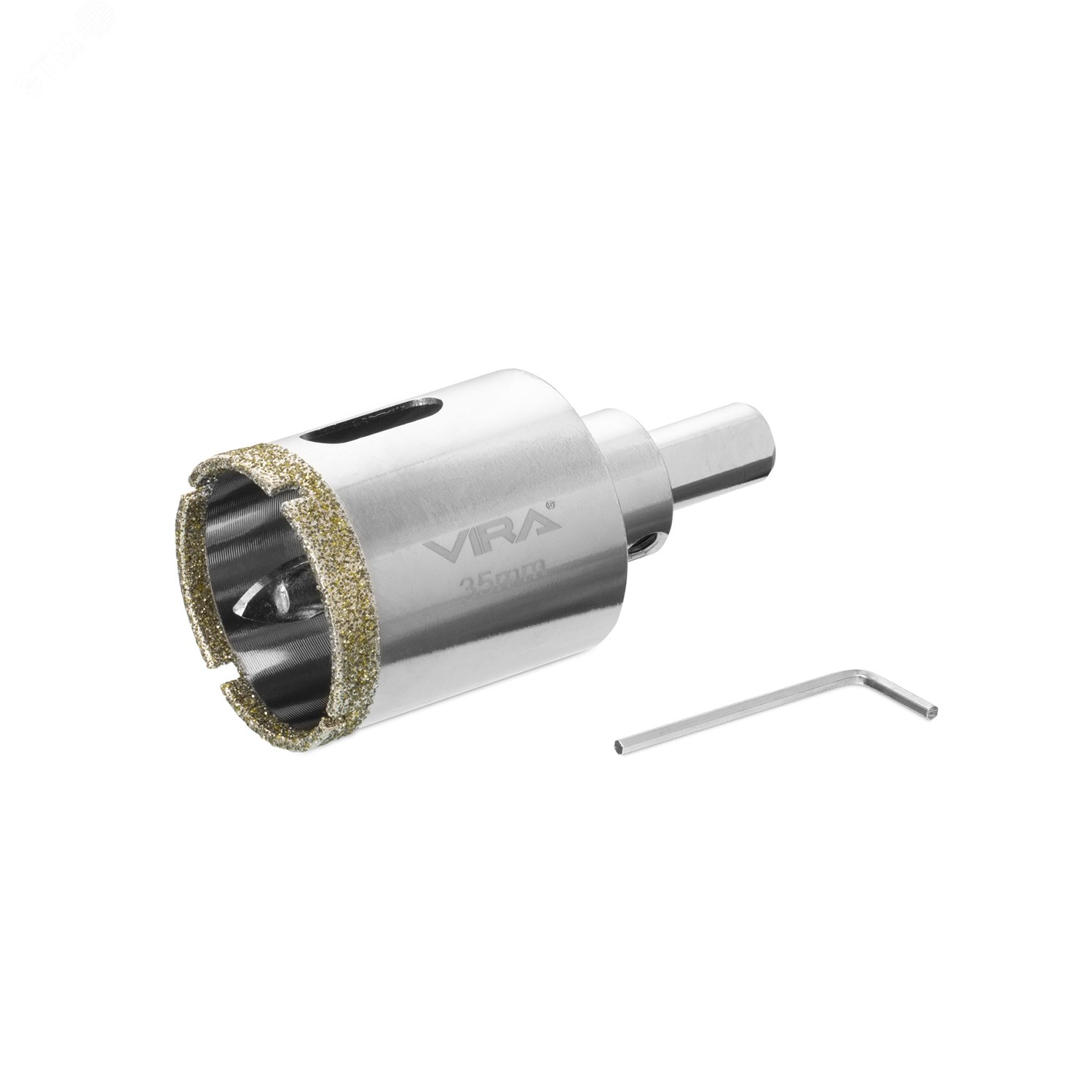 Изображение товара Коронка алмазная 35 мм по керамограниту керамике и стеклу с центровочным сверлом (шт)