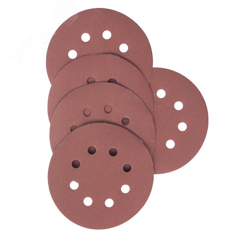 Изображение товара Круг шлифовальный абразивный 125 мм P240 8 отверстий 5 шт (шт)