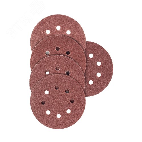 Изображение товара Круг шлифовальный абразивный 125 мм P40 8 отверстий 5 шт (шт)