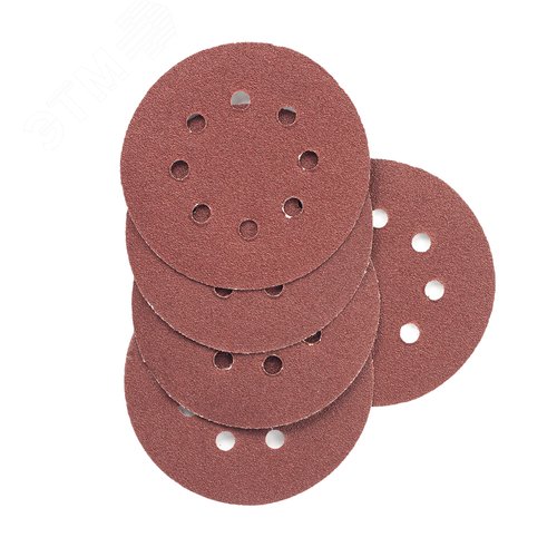 Изображение товара Круг шлифовальный абразивный 125 мм P80 8 отверстий 5 шт (шт)