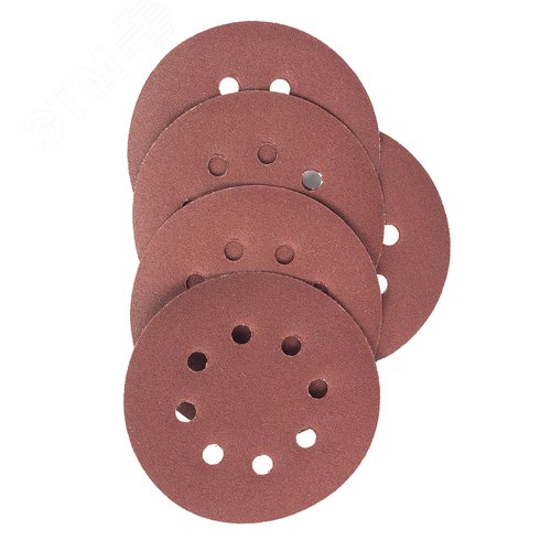 Изображение товара Круг шлифовальный абразивный 125 мм P120 8 отверстий 5 шт (шт)