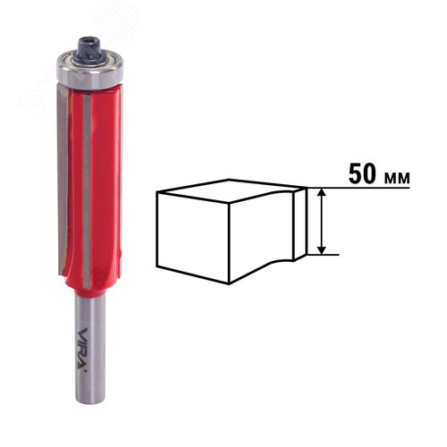 Изображение товара Фреза кромочная прямая с нижним подшипником 16 х 50 мм хвостовик 8 мм (шт)