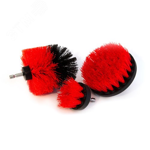 Изображение товара Насадка на дрель и шуруповерт для чистки набор щеток насадок для химчистки 3 шт (шт)