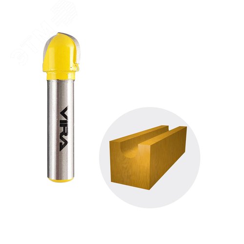 Изображение товара Фреза пазовая галтельная 12.7 х 10 мм R 6.35 мм хвостовик 8 мм (шт)