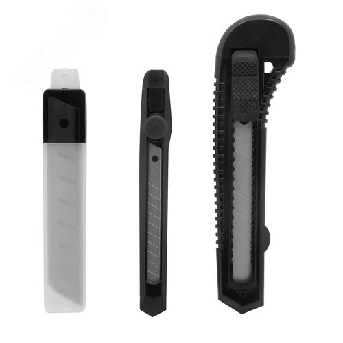 Изображение товара Набор ножей и сменных сегментированных лезвий 9 мм 18 мм канцелярский строительный (шт)