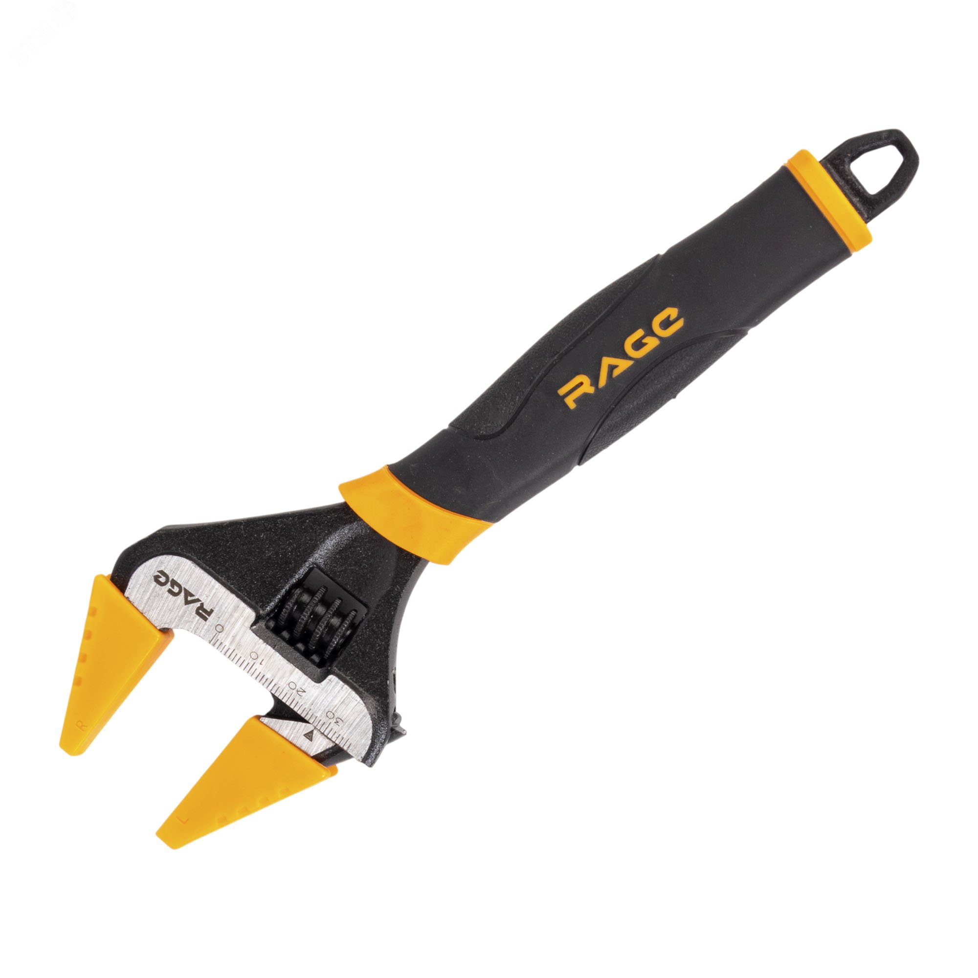 Изображение товара Разводной ключ с защитными насадками и тонкими губками 200 мм что обеспечивает широкий зев до 38 мм