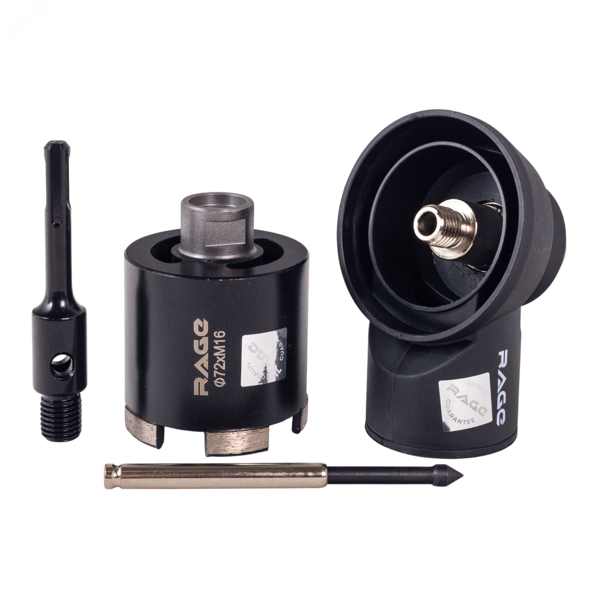 Изображение товара Набор насадка для пылеудаления М16 и алмазная коронка по бетону 72 мм