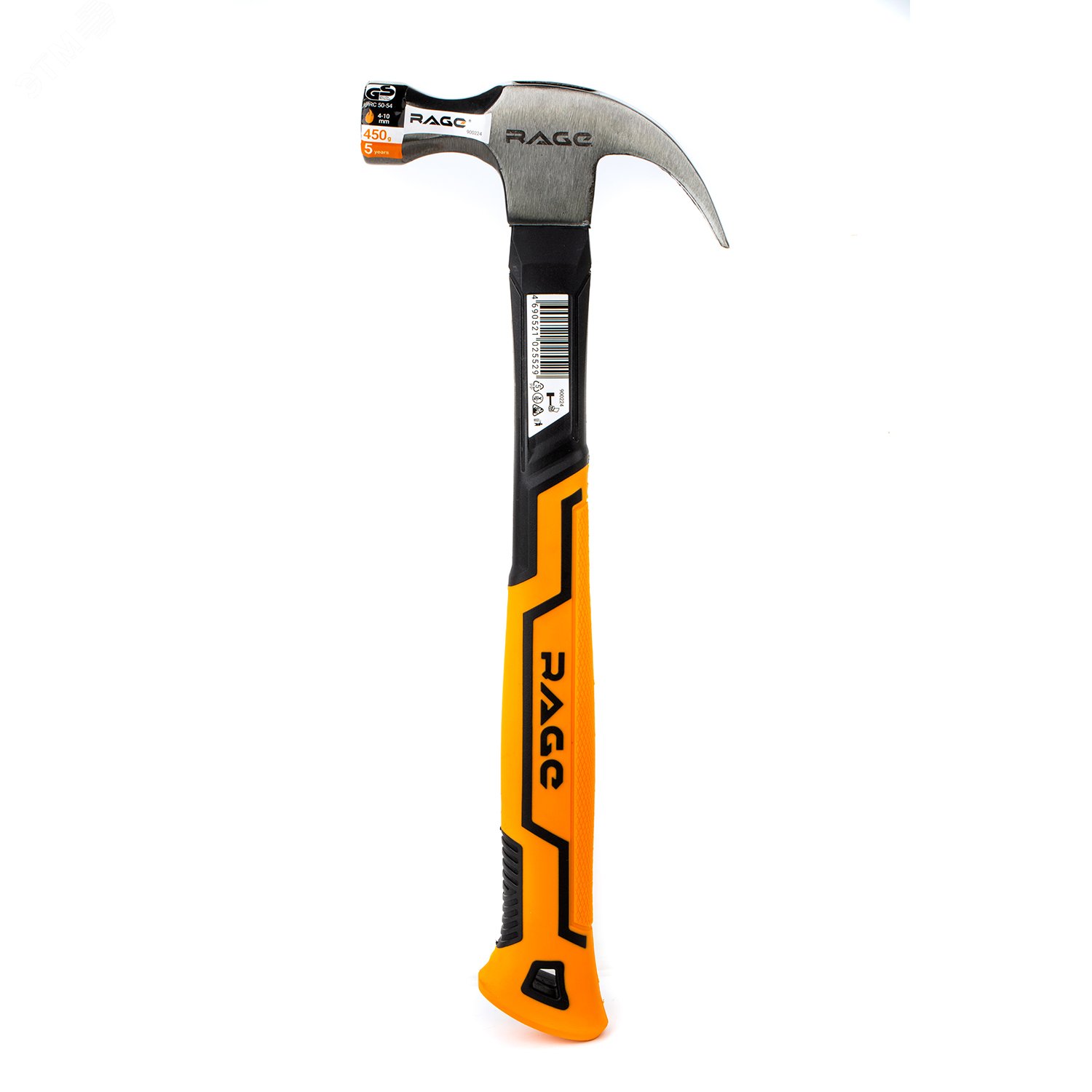 Изображение товара Молоток-гвоздодер RAGE by VIRA 450 г с усиленной закалкой и рукояткой из фибергласса