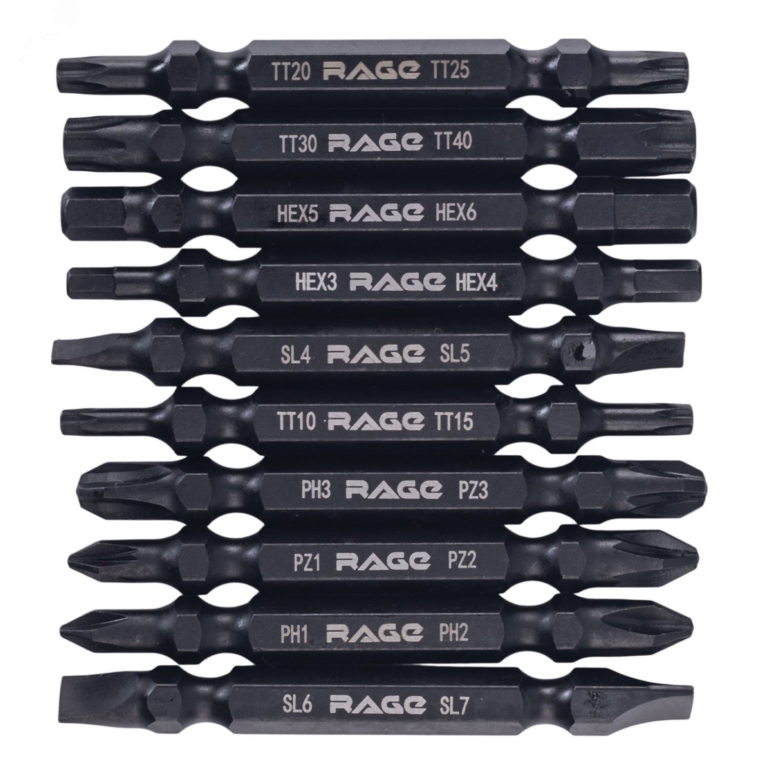 Изображение товара Биты двусторонние 10 шт S2 PH PZ SL HEX Torx 65 мм для крепежа