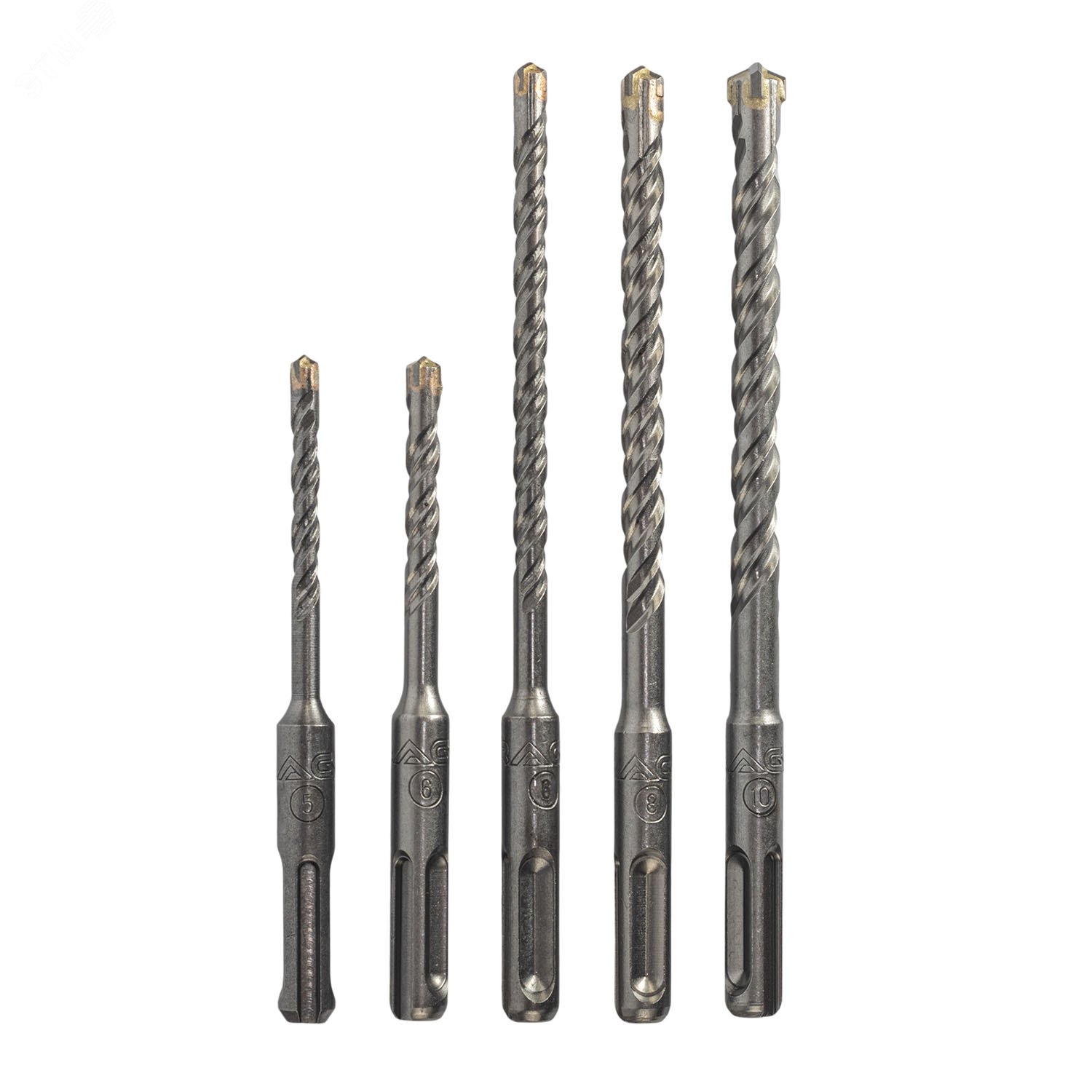 Изображение товара Набор буров по бетону для перфоратора 5 мм 6 мм длина 110 мм и 6 мм 8 мм 10 мм длина 160 мм SDS-Plus Quadro-X (шт)