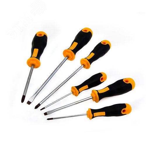 Изображение товара Набор отверток профессиональных намагниченных 6 шт сталь S2 (шт)
