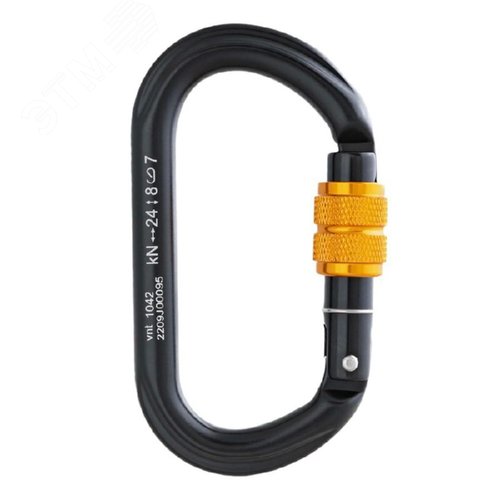 Изображение товара Карабин Овал с муфтой черный (шт)