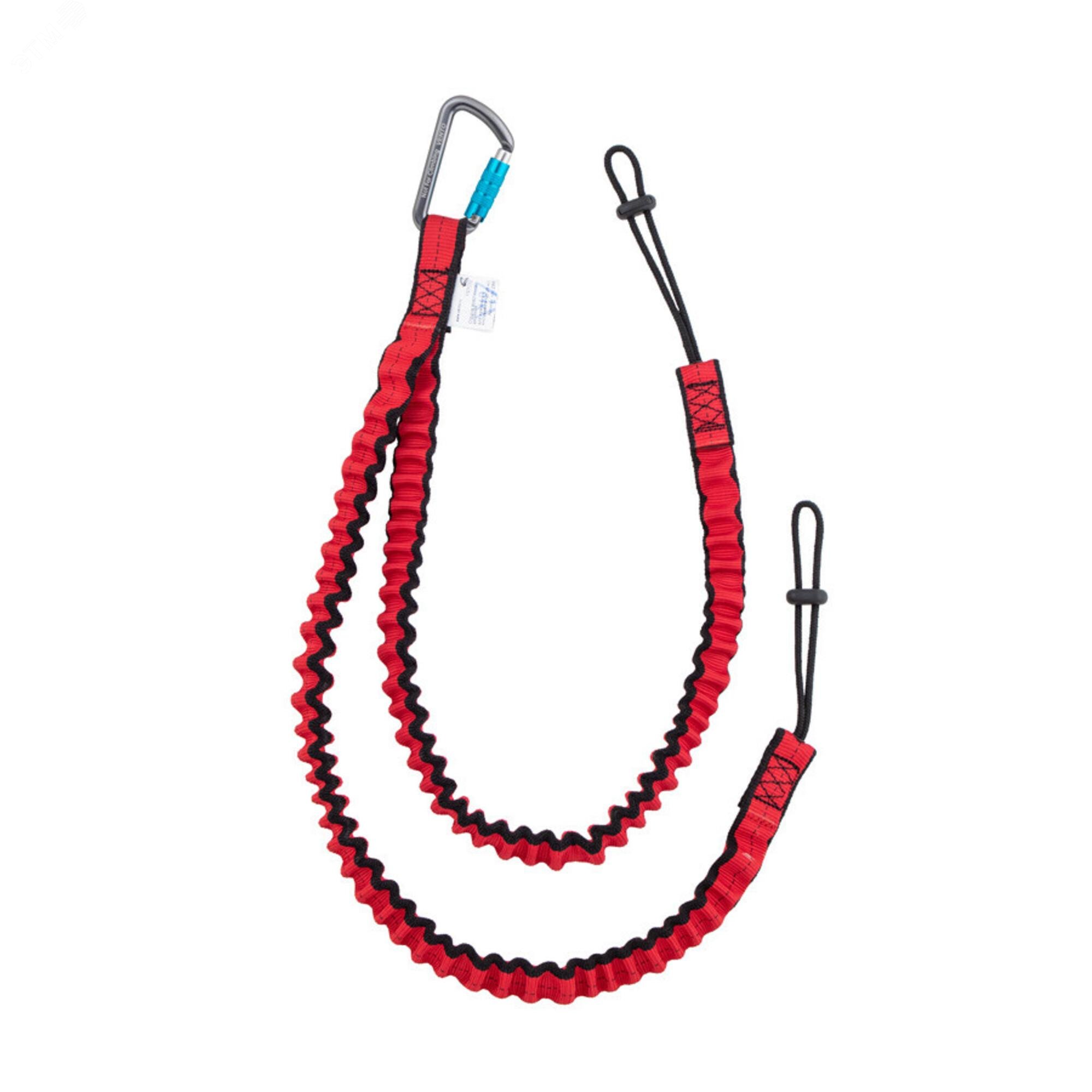 Изображение товара Стропа эластичная двойная VENTO для крепления инструмента до 25 кг с карабином Мини