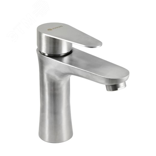 Изображение товара Cмеситель для умывальника из нерж. стали, одноручный Luxe с литым изливом, 35 карт., гайка (шт)