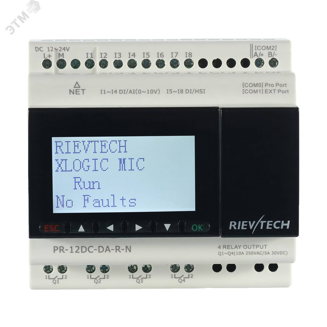 Изображение товара Контроллер программируемый 12-24VDC, 8DI(4DI/HSI + 4DI/AI (0--10V)), 4DO, RTC, RS485, Ethernet, ЖКИ (шт) Изображение товара Контроллер программируемый 12-24VDC, 8DI(4DI/HSI + 4DI/AI (0--10V)), 4DO, RTC, RS485, Ethernet, ЖКИ (шт)