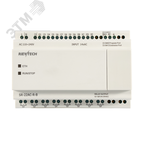 Изображение товара Контроллер программируемый логический 110-240 VAC, 14DI, 8DO(10A), RTC, FBD, Ethernet,БЕЗ ДИСПЛЕЯ (шт)