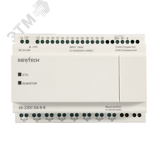 Изображение товара Контроллер программируемый логический 12-24 VDC,6 DI/AI(0...10V)+8 DI, 8DO(10A), RTC, FBD, Ethernet,БЕЗ ДИСПЛЕЯ (шт)