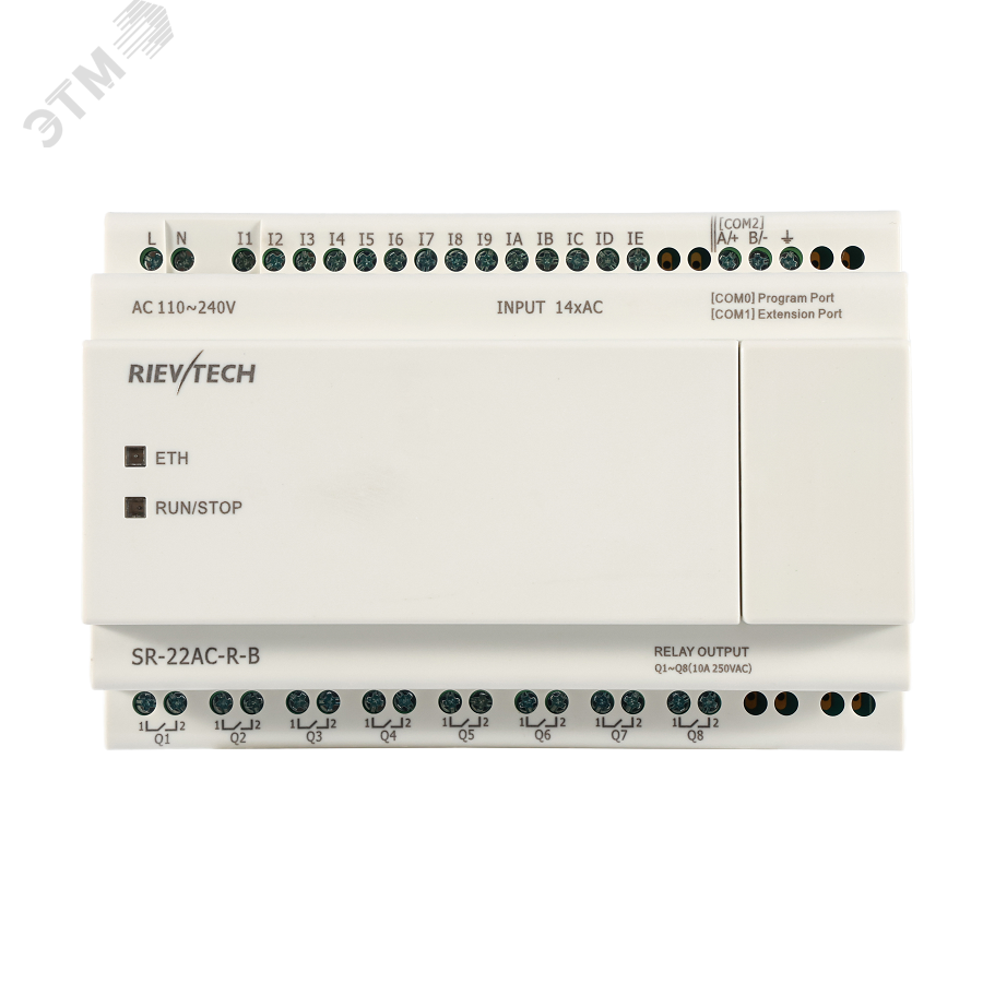 Изображение товара Контроллер программируемый логический 110-240 VAC, 14DI, 8DO(10A), RTC, FBD, Ethernet,БЕЗ ДИСПЛЕЯ (шт)