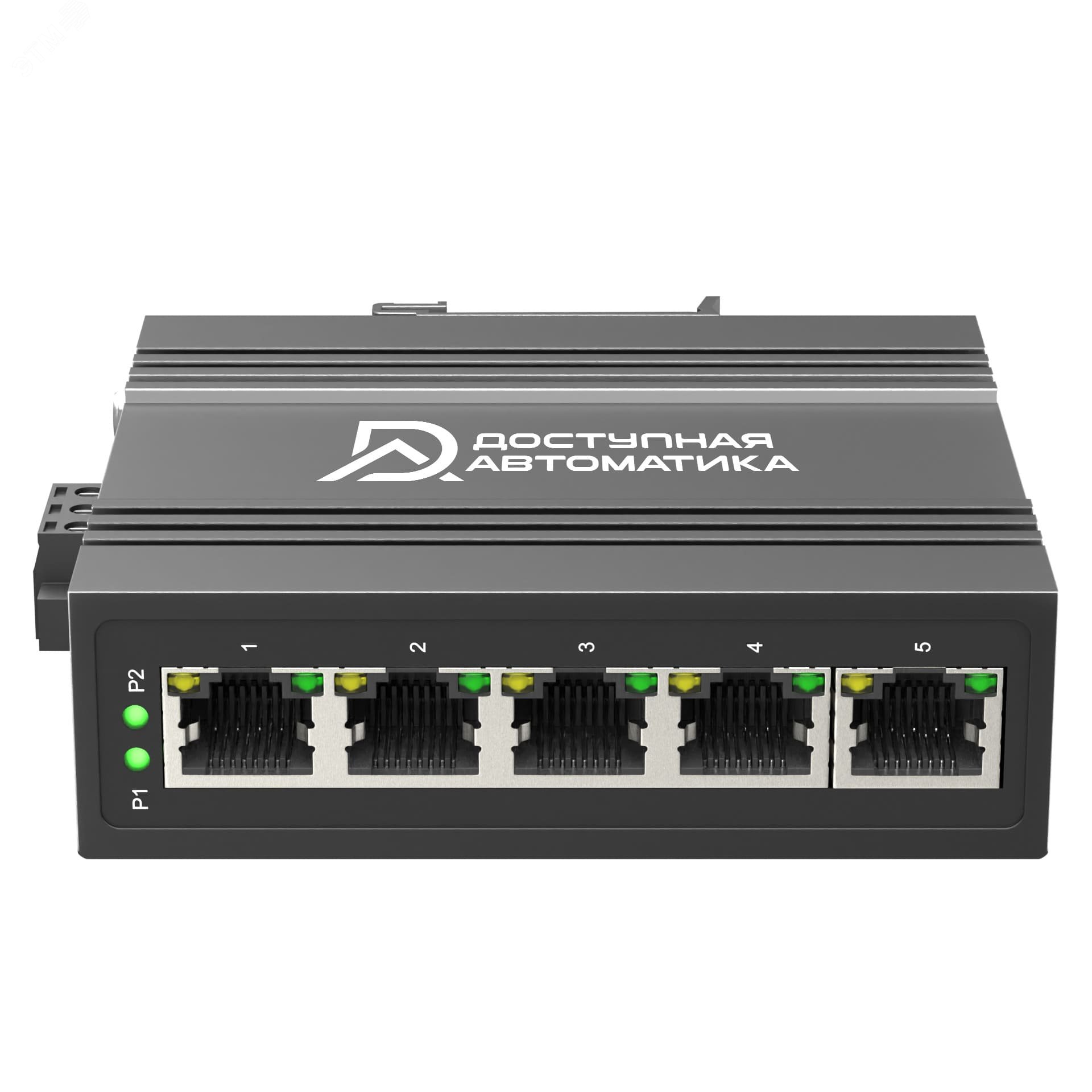 Изображение товара Промышленный неуправляемый коммутатор DASW-205 5 портов RJ45 для DIN-рейки