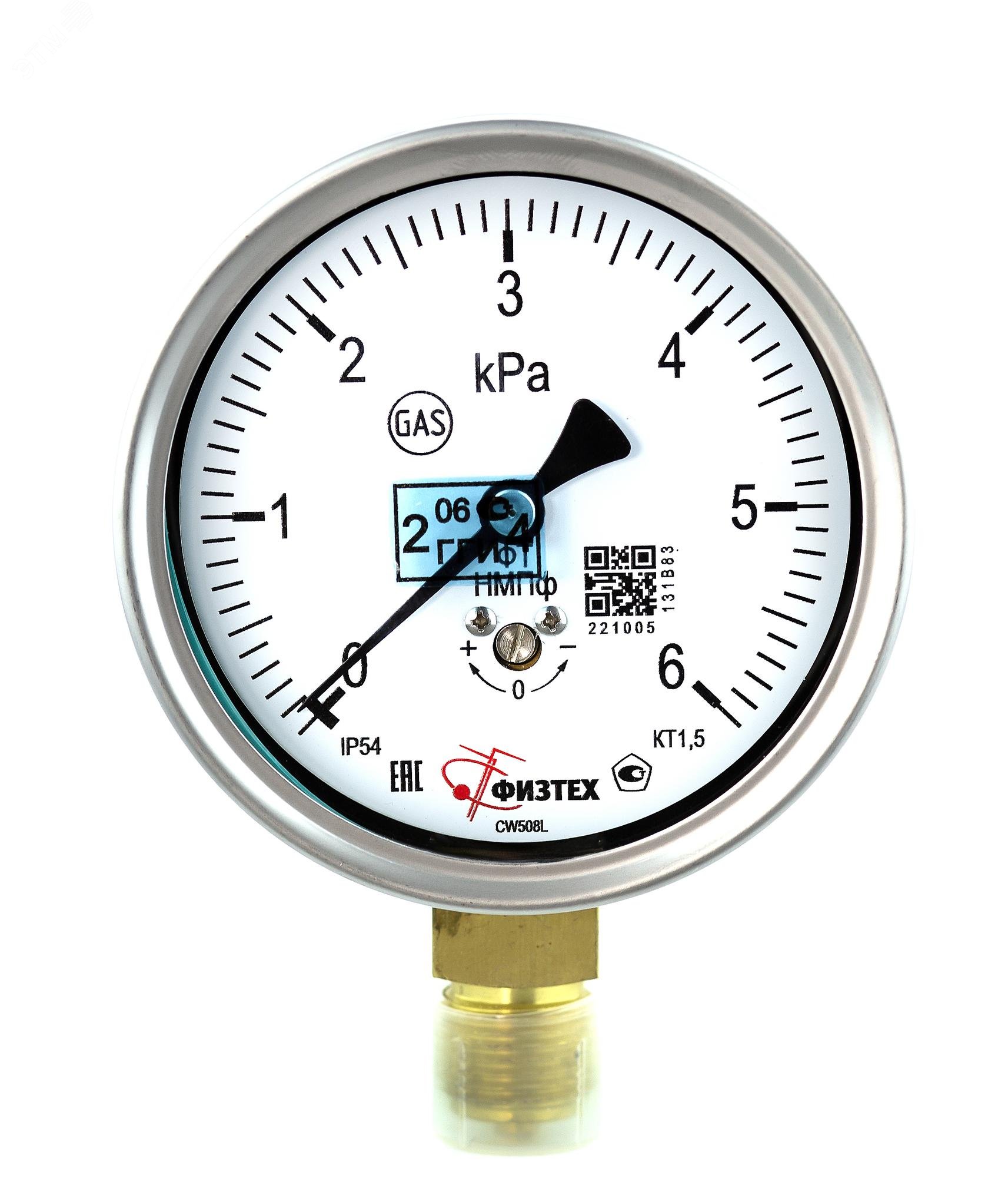 Изображение товара Манометр низкого давления НМПф 0-6 кПа с резьбой G1/2
