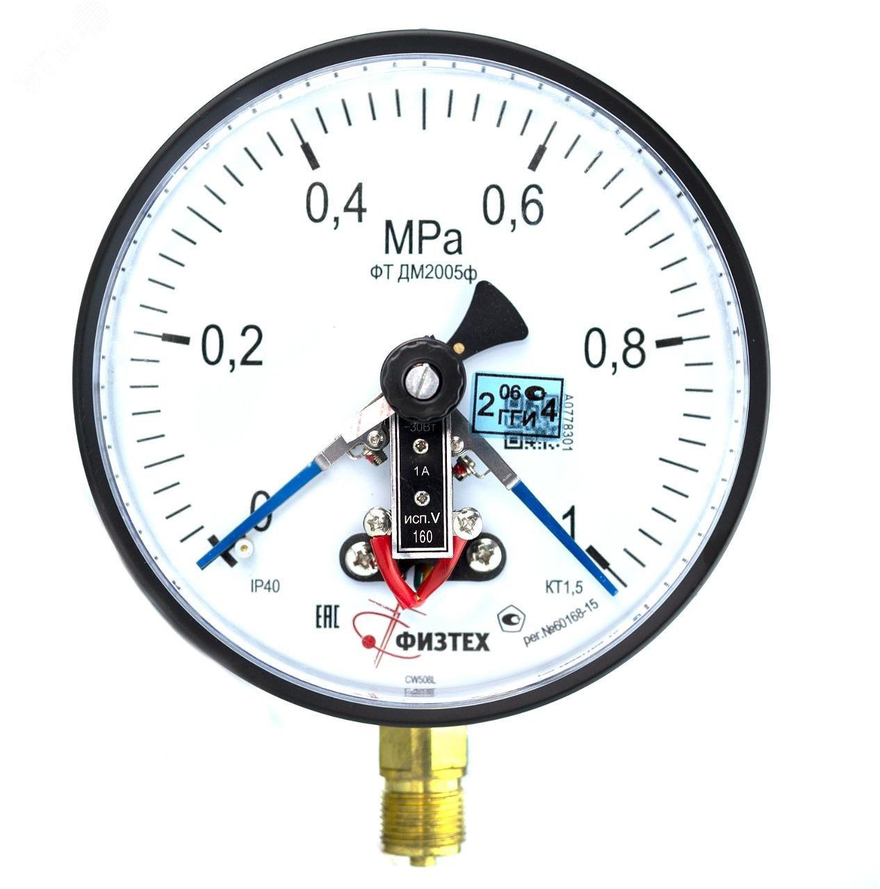 Изображение товара Электроконтактный манометр ДМ2005ф 160 мм Россия Физтех