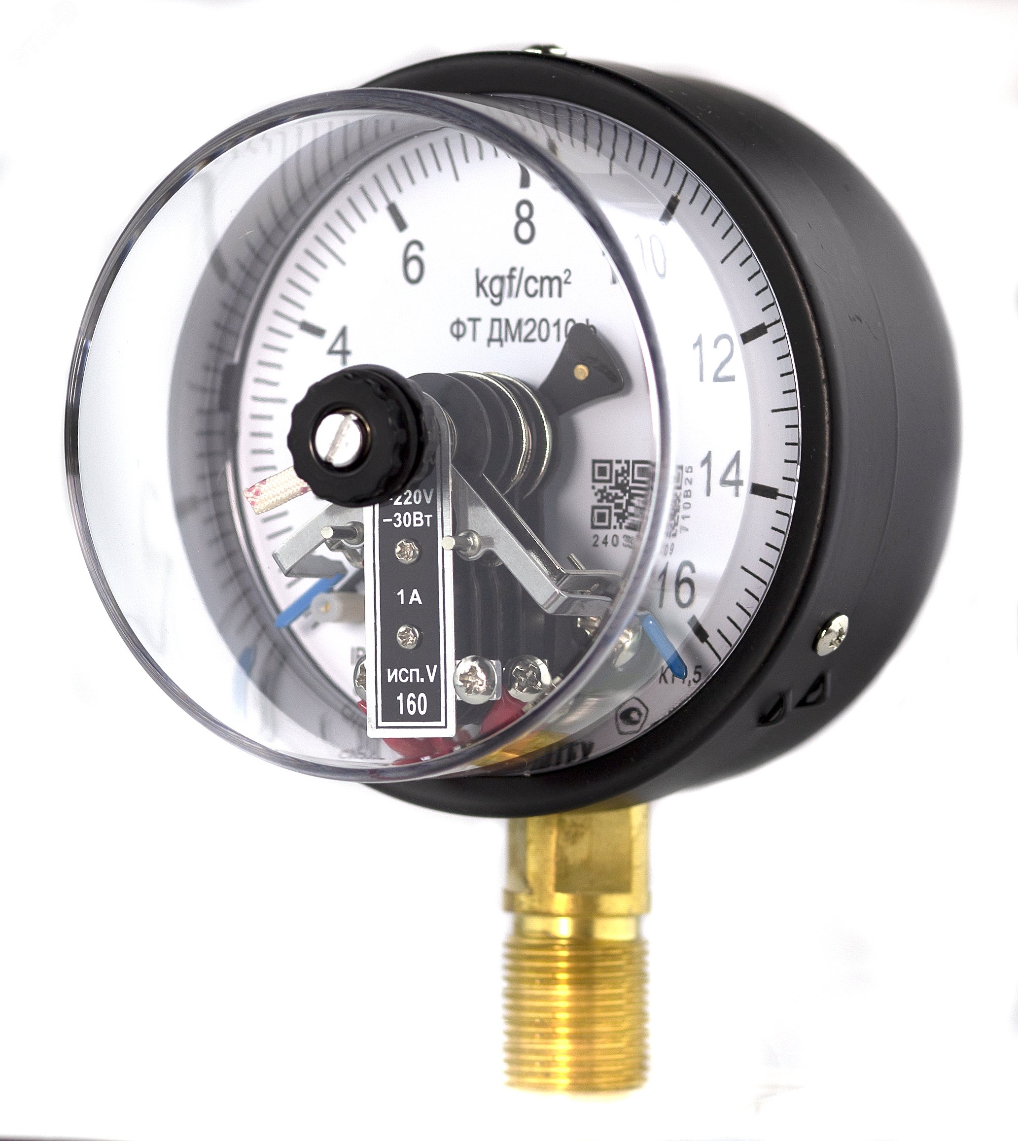 Изображение товара Манометр электроконтактный ДМ2010ф 0-16 кгс/см2 кт.1.5 d.100 IP40