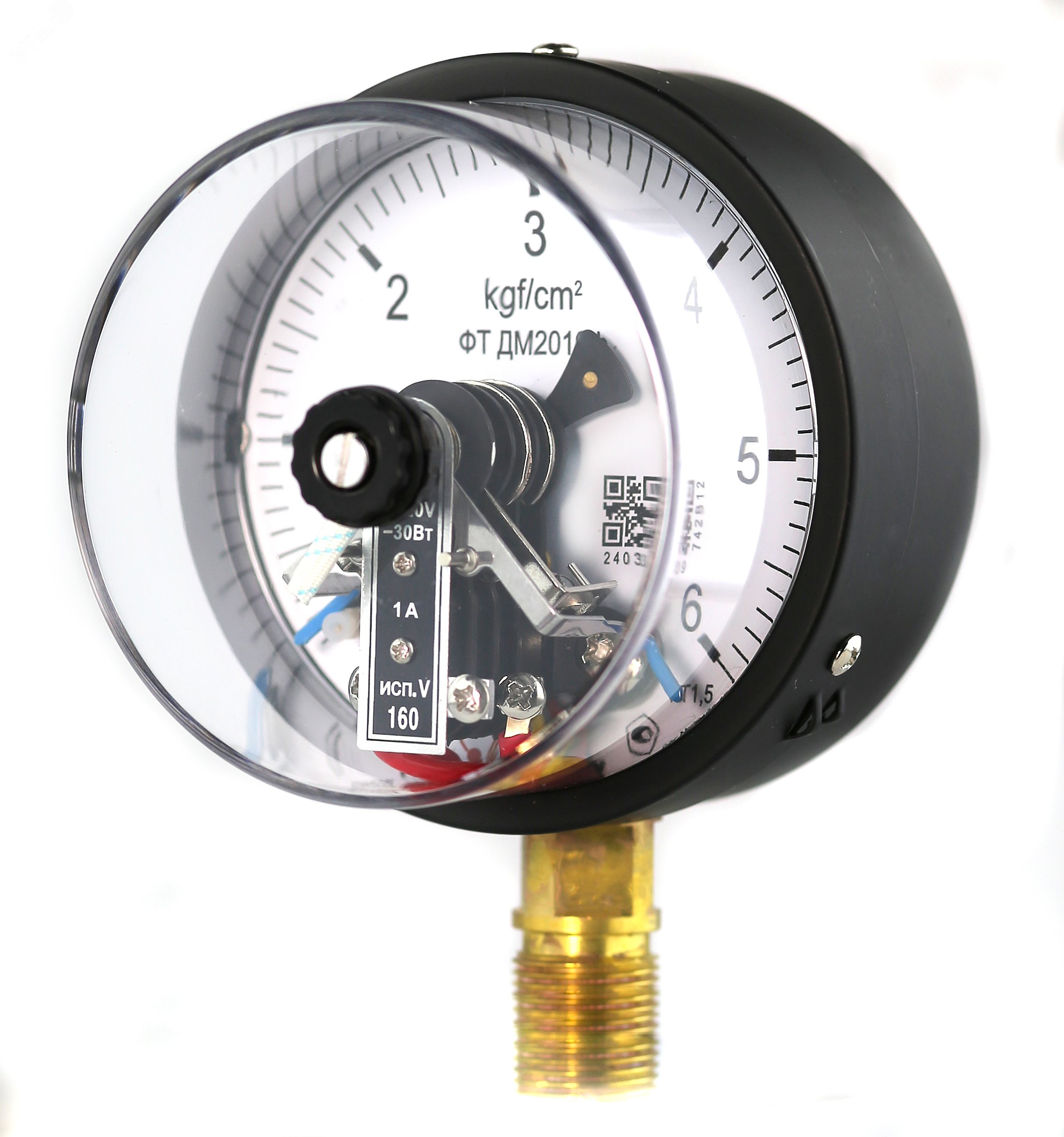 Изображение товара Манометр электроконтактный ДМ2010ф Россия 6 бар 100 мм М20х1.5 РШ
