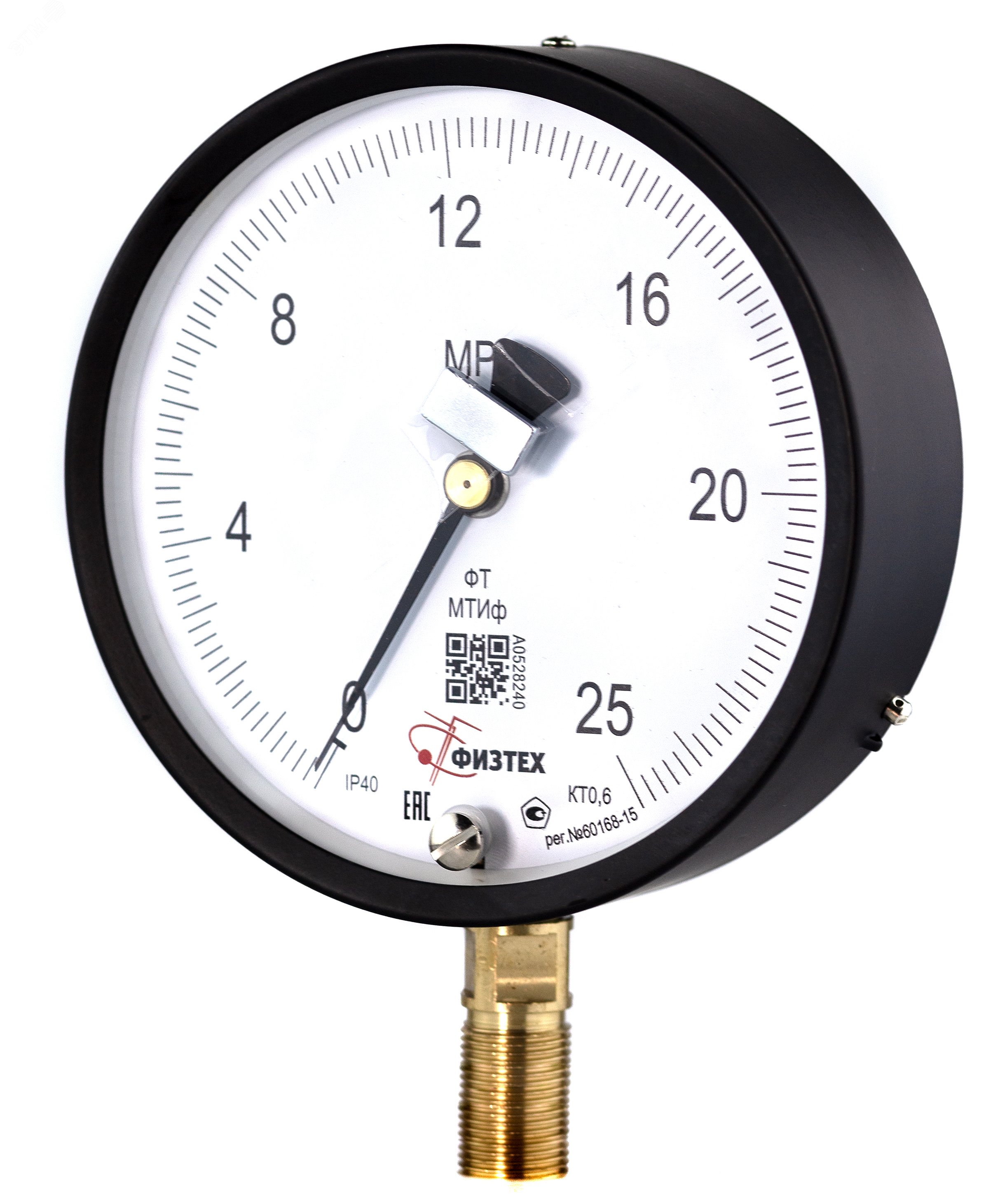 Изображение товара Манометр точного измерения МТИф 0-25 МПа с корректором 0 и диаметром 160 мм