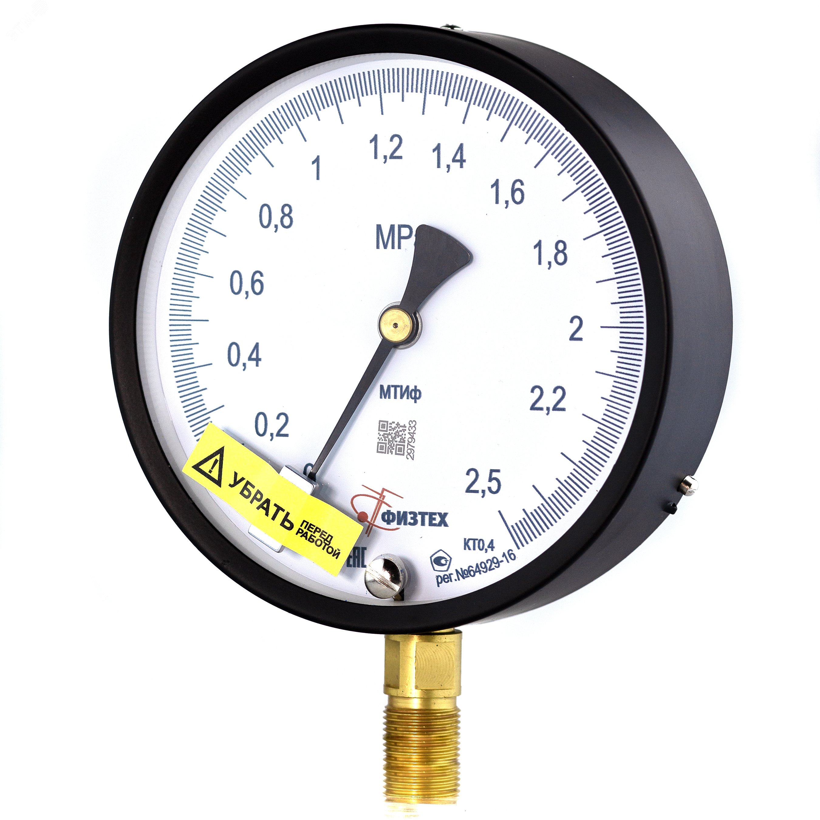 Изображение товара Манометр точного измерения МТИф 0-2.5 МПа Корр. 0 160 мм Россия