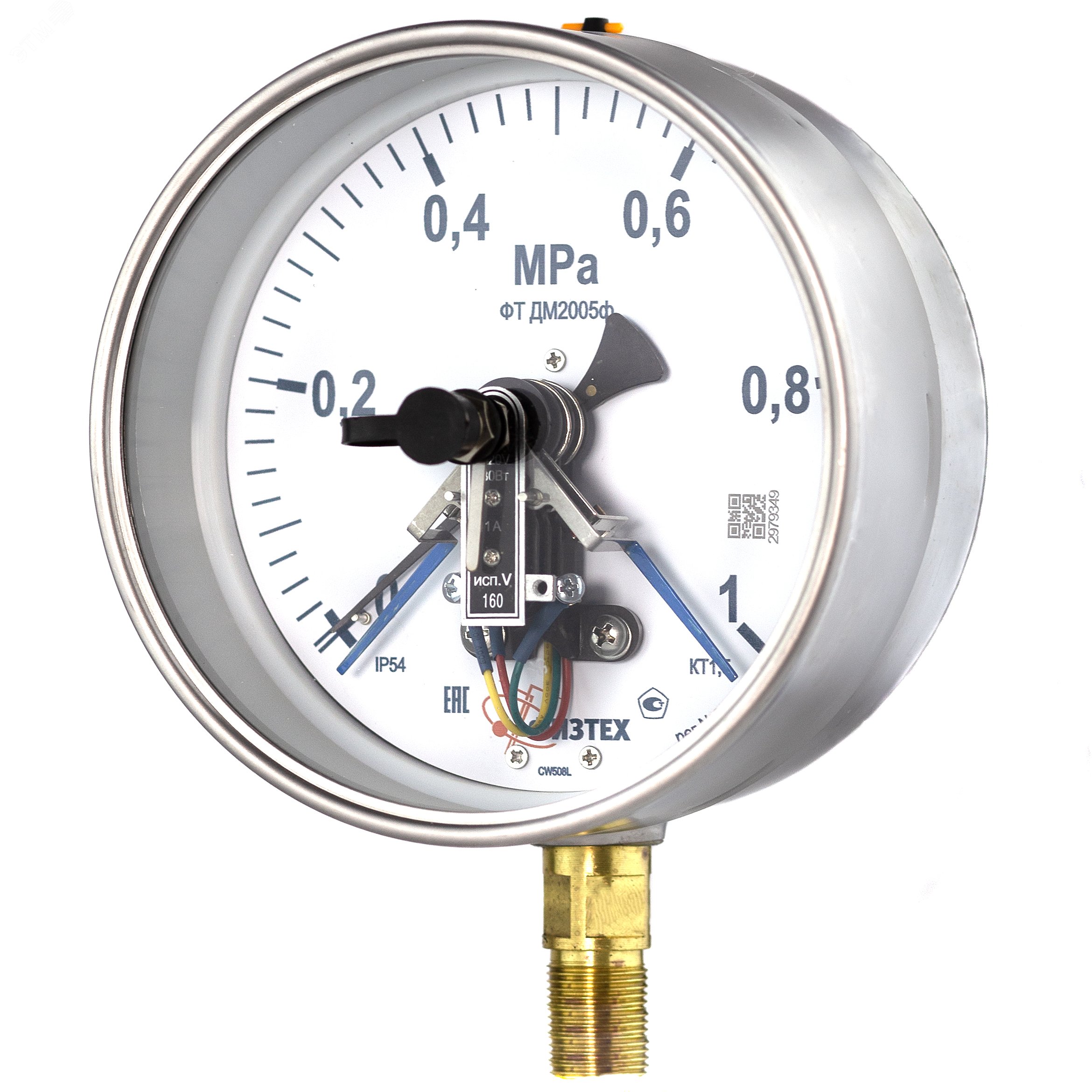 Изображение товара Электроконтактный пылевлагозащищенный манометр ДМ2005ф 160 мм Россия